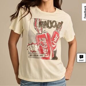Lucky Brand comic book Coca Cola Coke Classic Crew women’s T Shirt XXL NWT